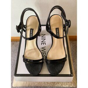 Nine West Daisy8 Black Strappy High Heel Sandals Shoes With Box Size 7